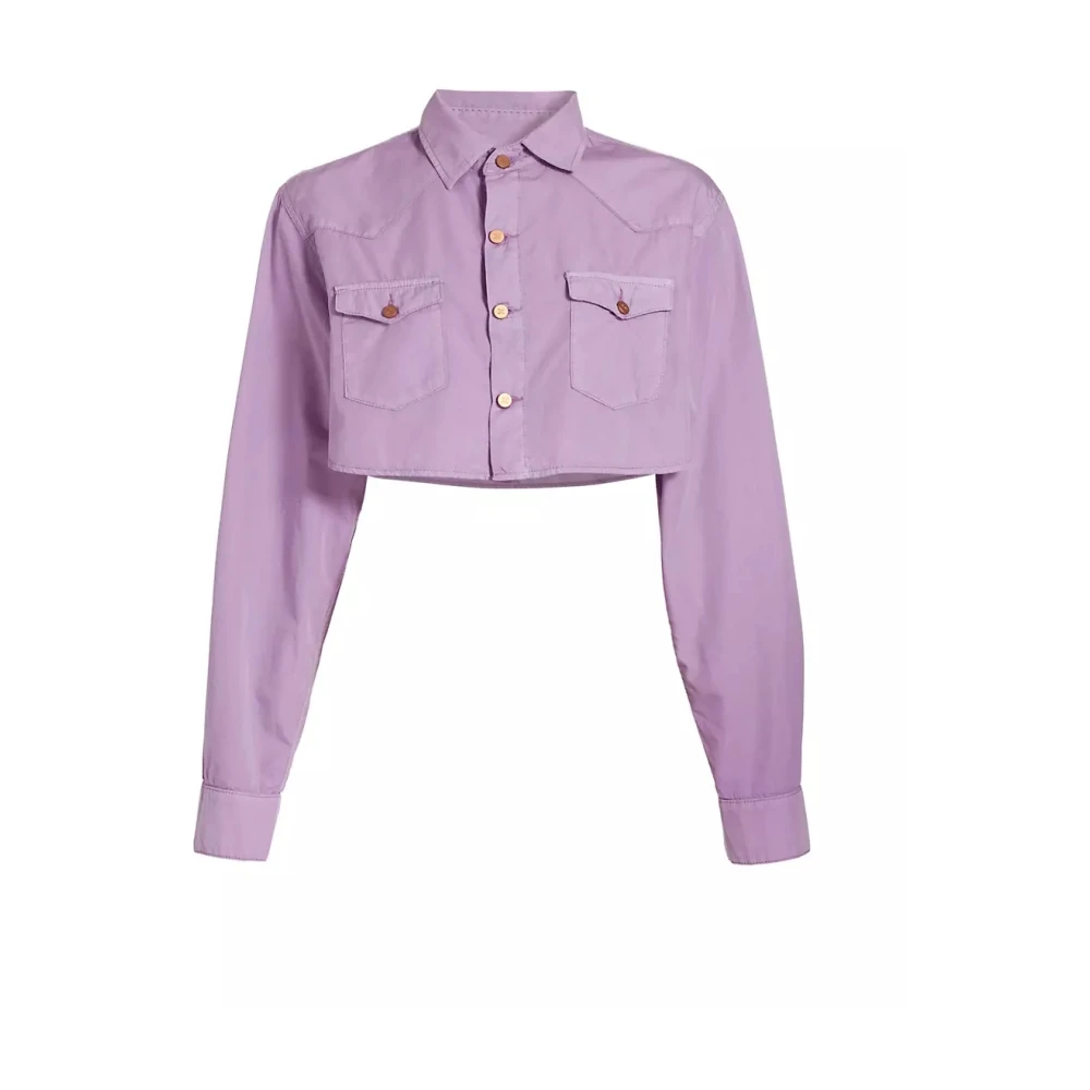 3X1 Lila Oversized Denim Jack met Knoopsluiting Pink Dames