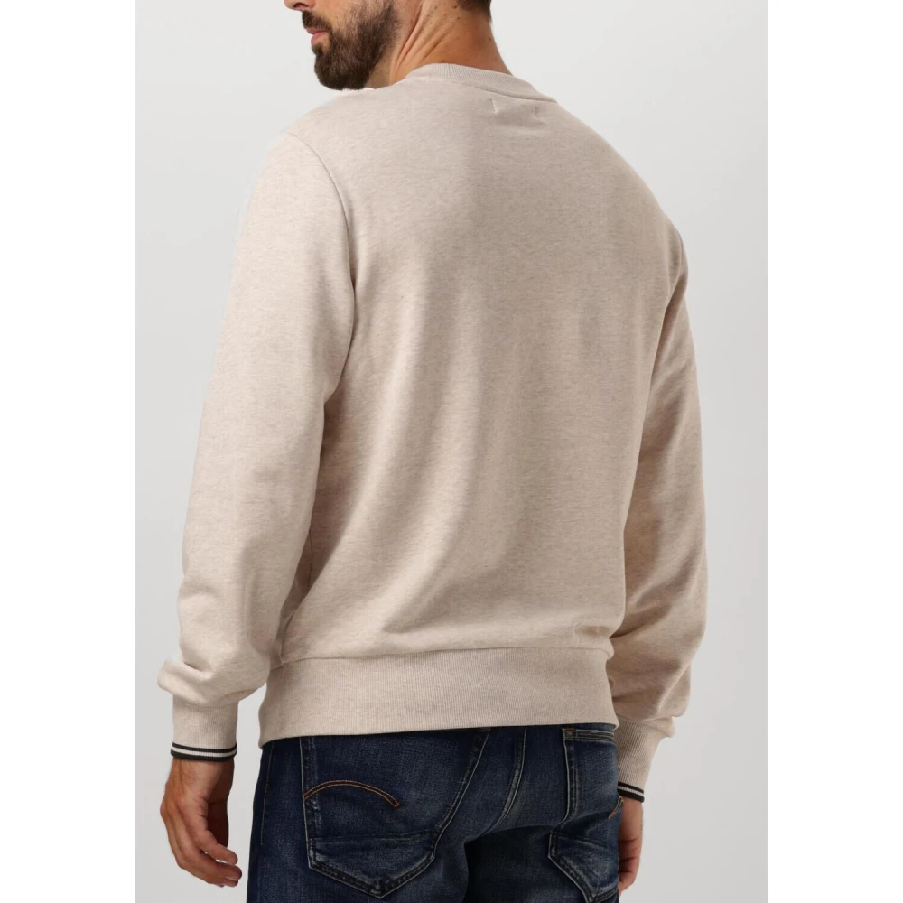Fred Perry Heren Crew Neck Sweatshirt Beige Heren