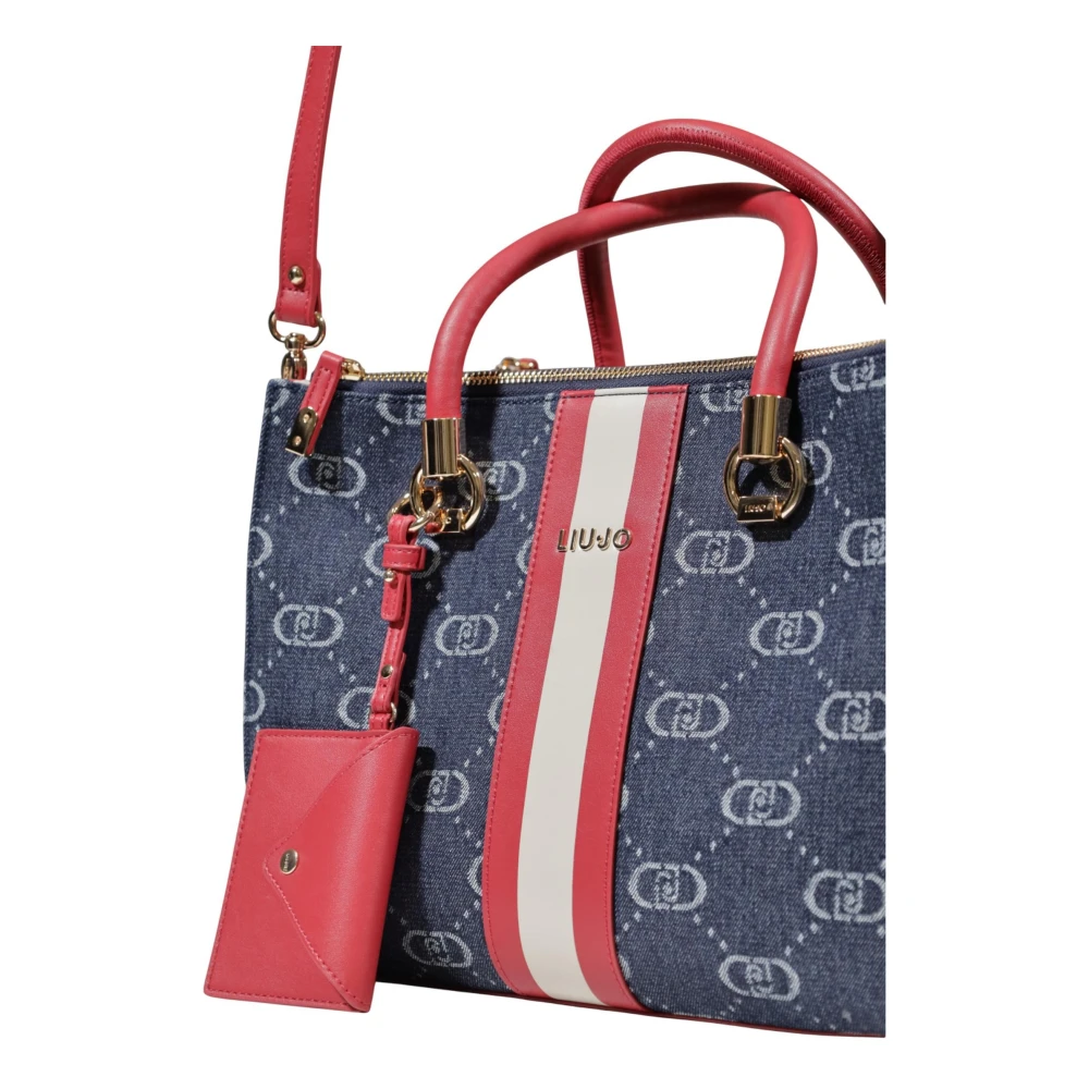 Liu Jo Blauwe Bedrukte Handtas met Schouderband Multicolor Dames