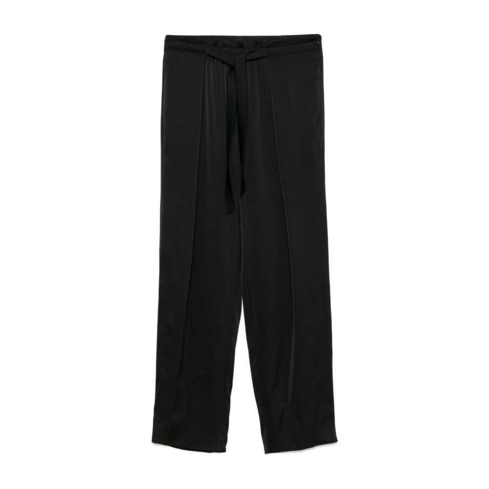 Emporio Armani Zwarte Satijnen Broek Black Dames