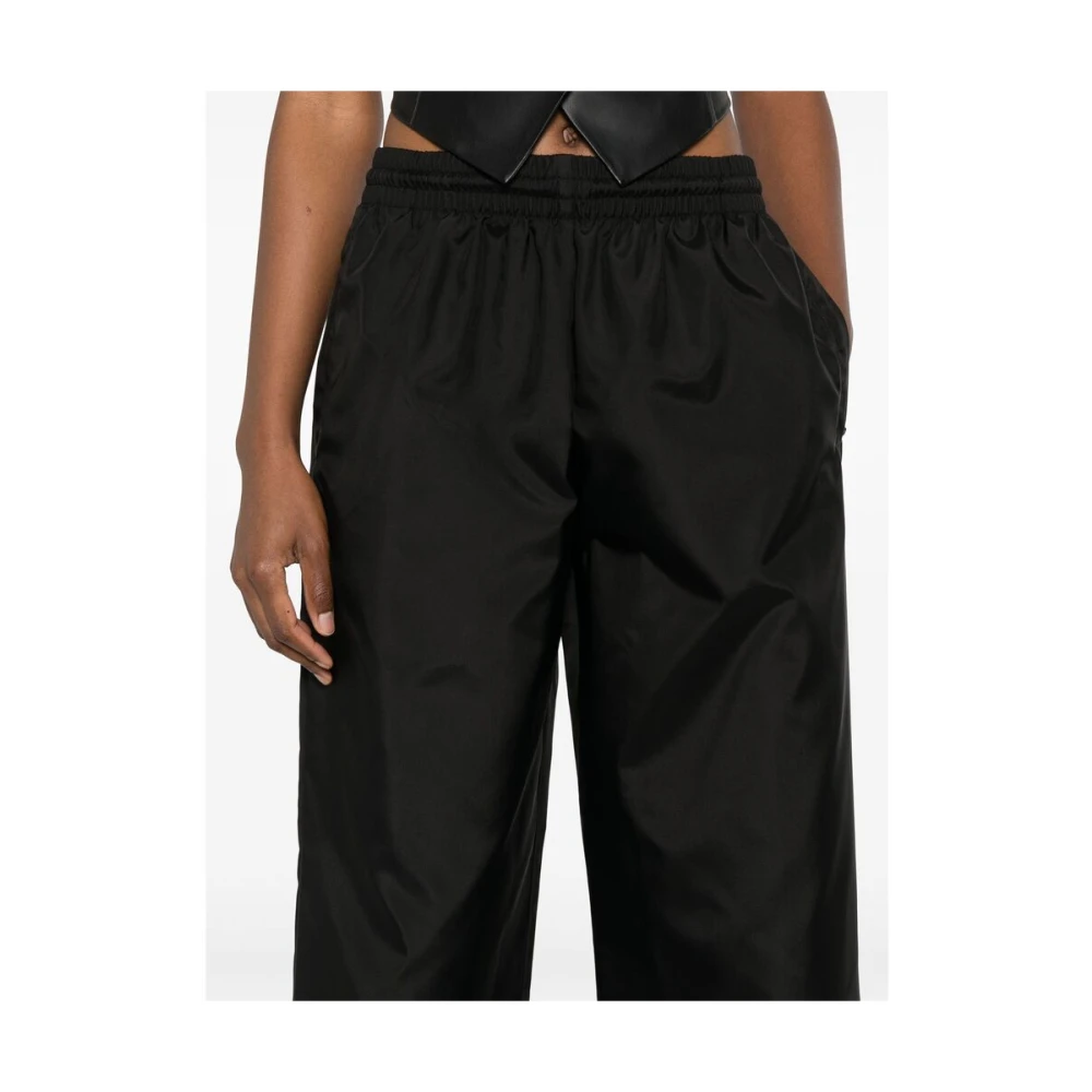 Wardrobe.nyc Zwarte Textuur Wijde Pijp Broek Black Dames