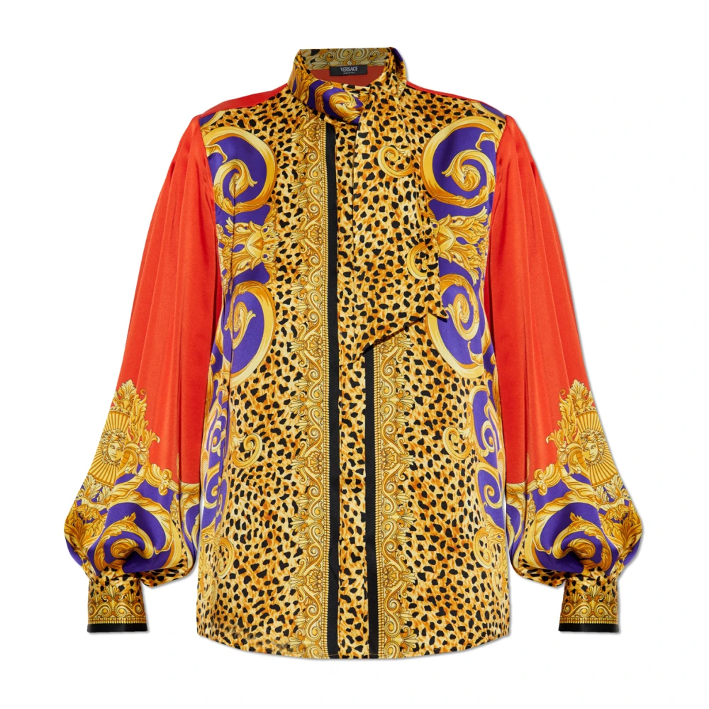 Versace Women's Multicolor Blouses, S, Silk Shirt