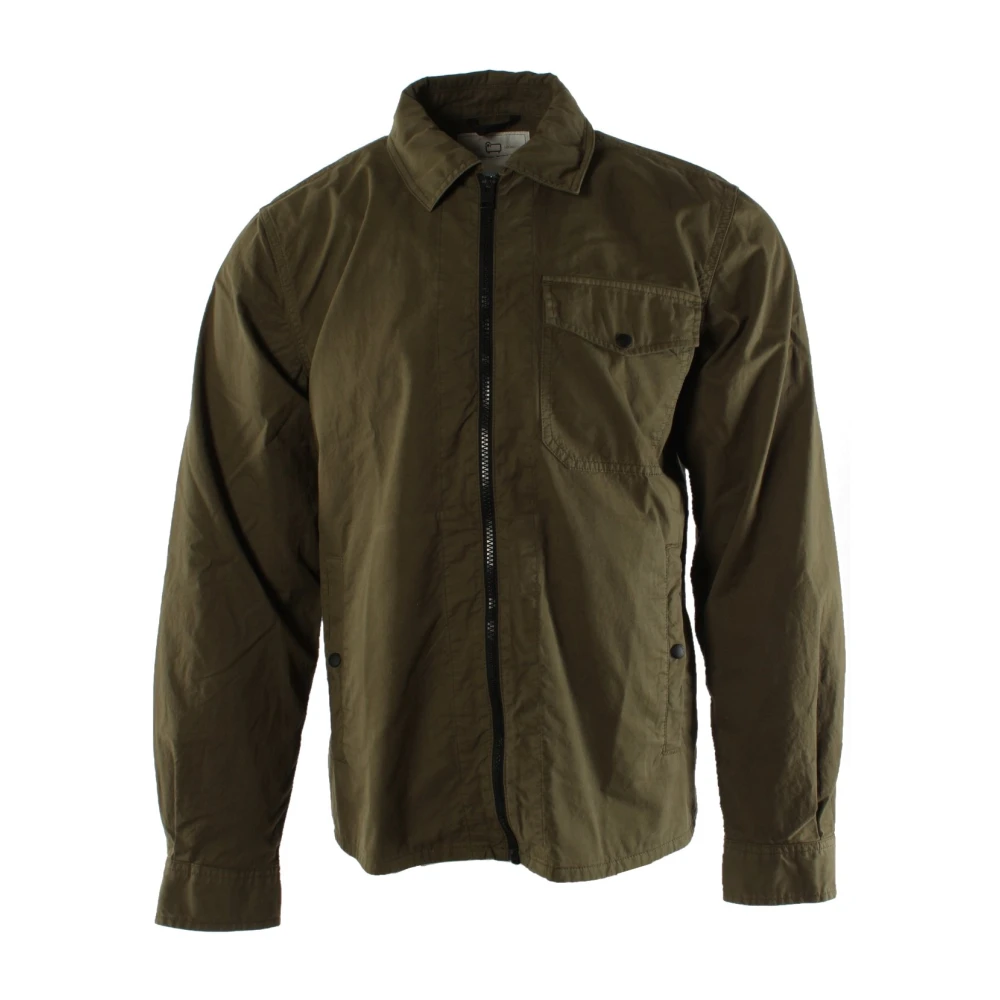 Woolrich Groen Katoen Overshirt Gabardine Stijl Green Heren