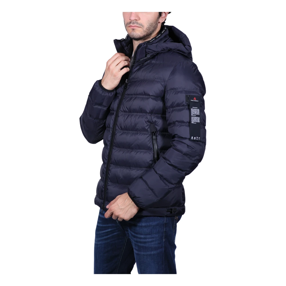 Peuterey Blauwe Lichtgewicht Donsjas met Capuchon Blue Heren