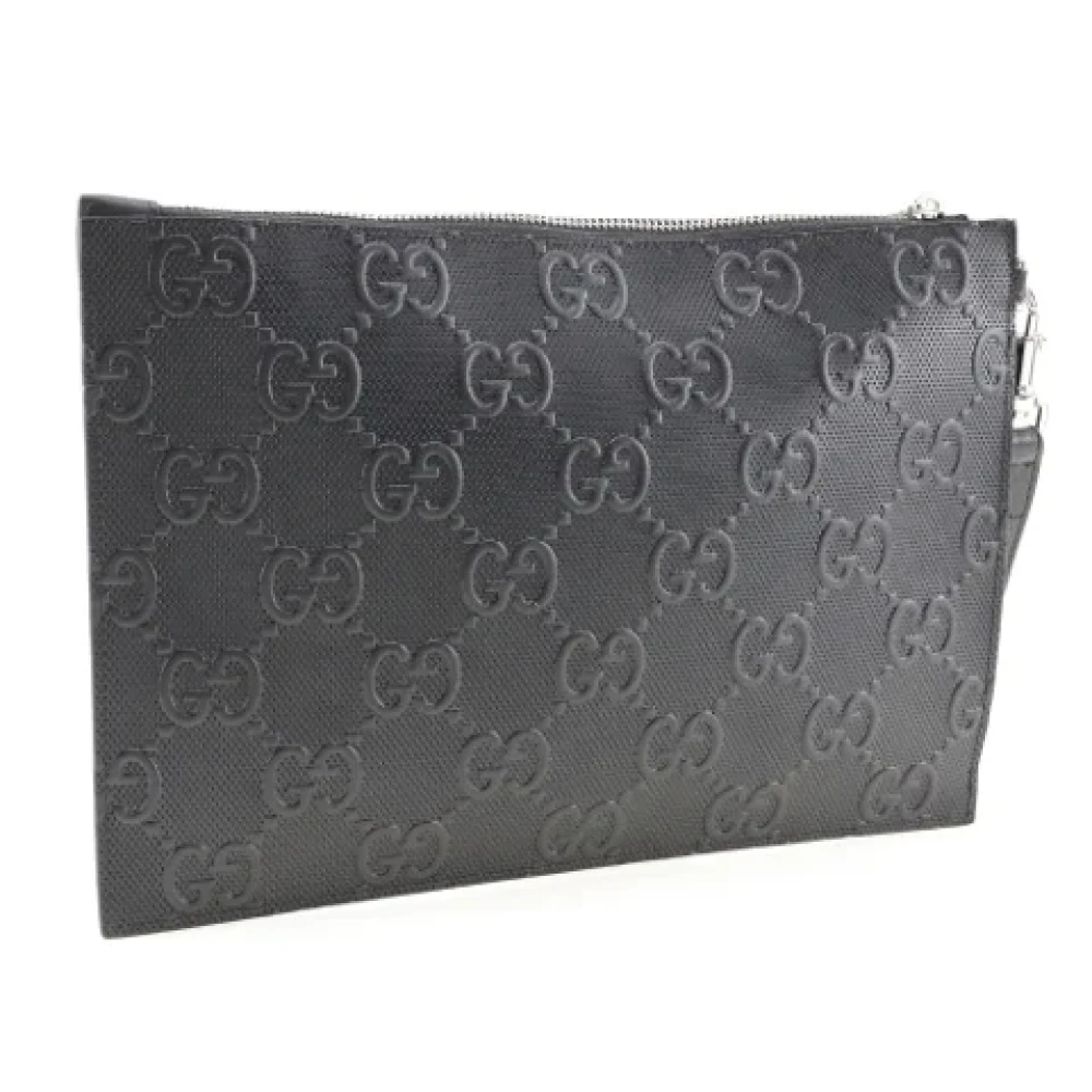Gucci Vintage Pre-owned Leather clutches Black Dames