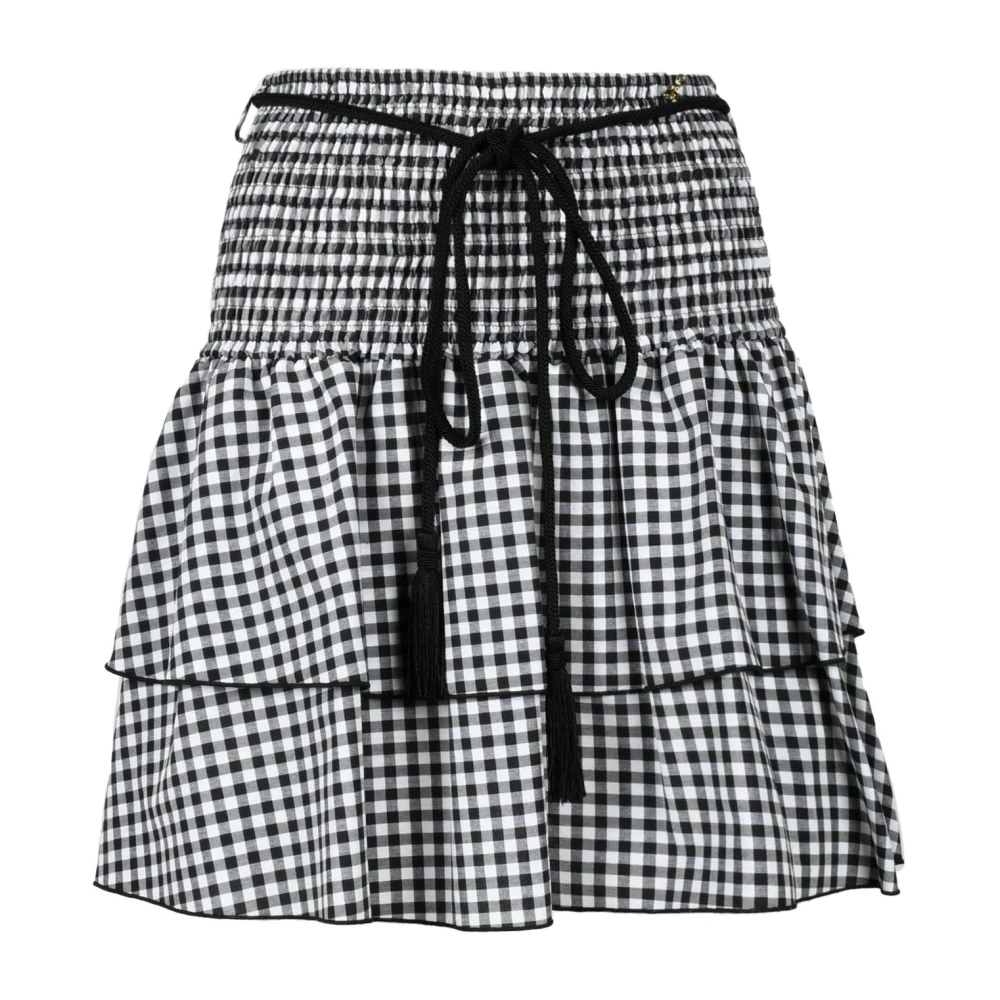 PATRIZIA PEPE Elegante Katoenmix Rok Gray Dames