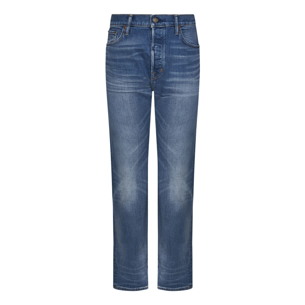 Tom Ford Blauwe Jeans met Voorknopsluiting Blue Heren
