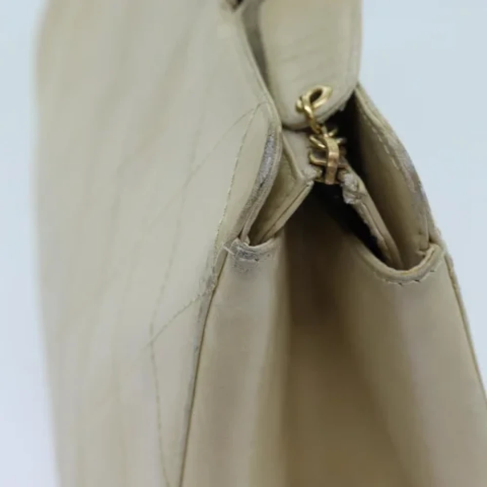 Chanel Vintage Pre-owned Leather totes Beige Dames