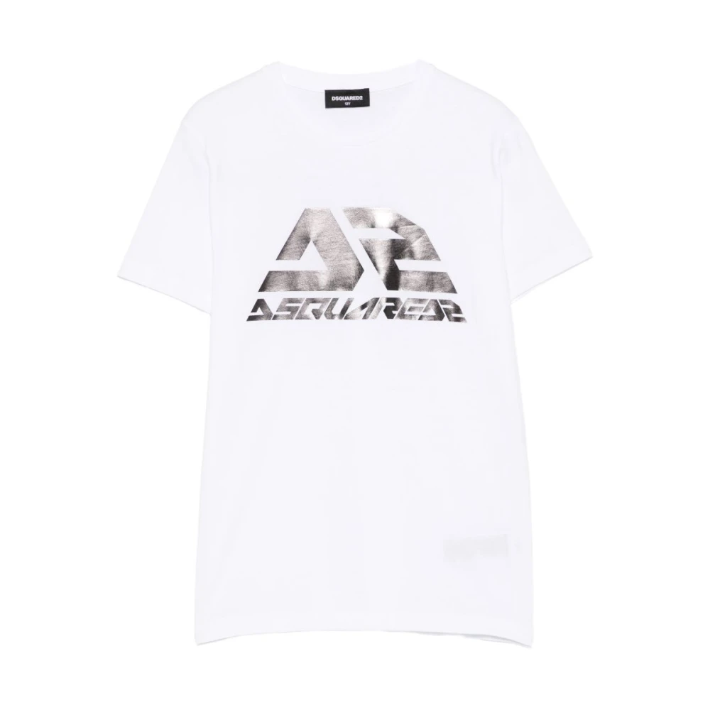 Dsquared2 Boys White Kids Short Sleeve T-Shirts, 10 Y, Logo T-Shirt