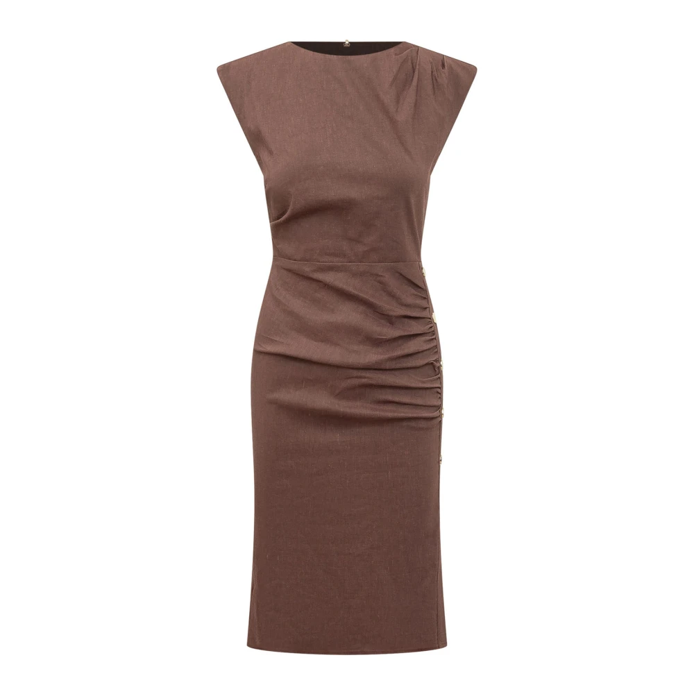 Pinko Women's Brown Midi Dresses, 2XS, Alissa Midi Dress