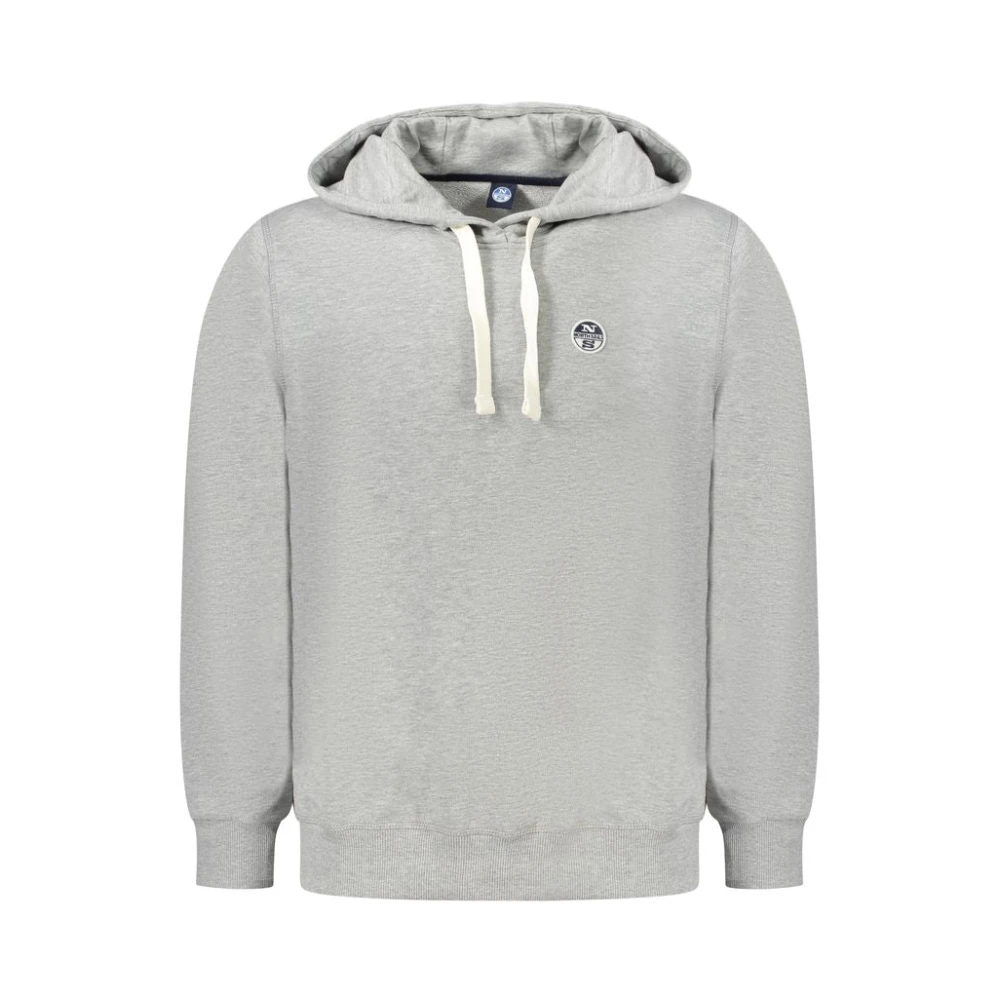 North Sails Men's Gray Hoodies,, Cotton Hooded Sweatshirt Small