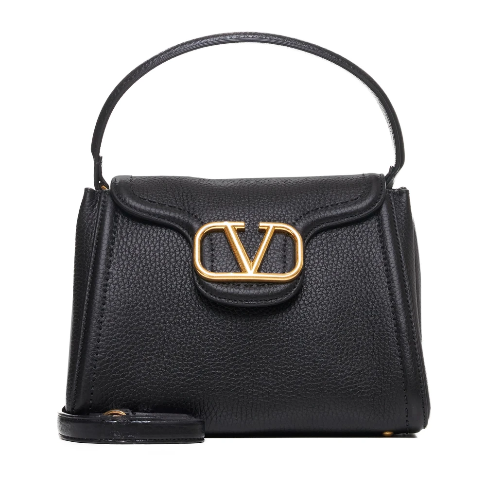 Valentino Garavani Zwarte leren handtas met VLogo Signature Black Dames