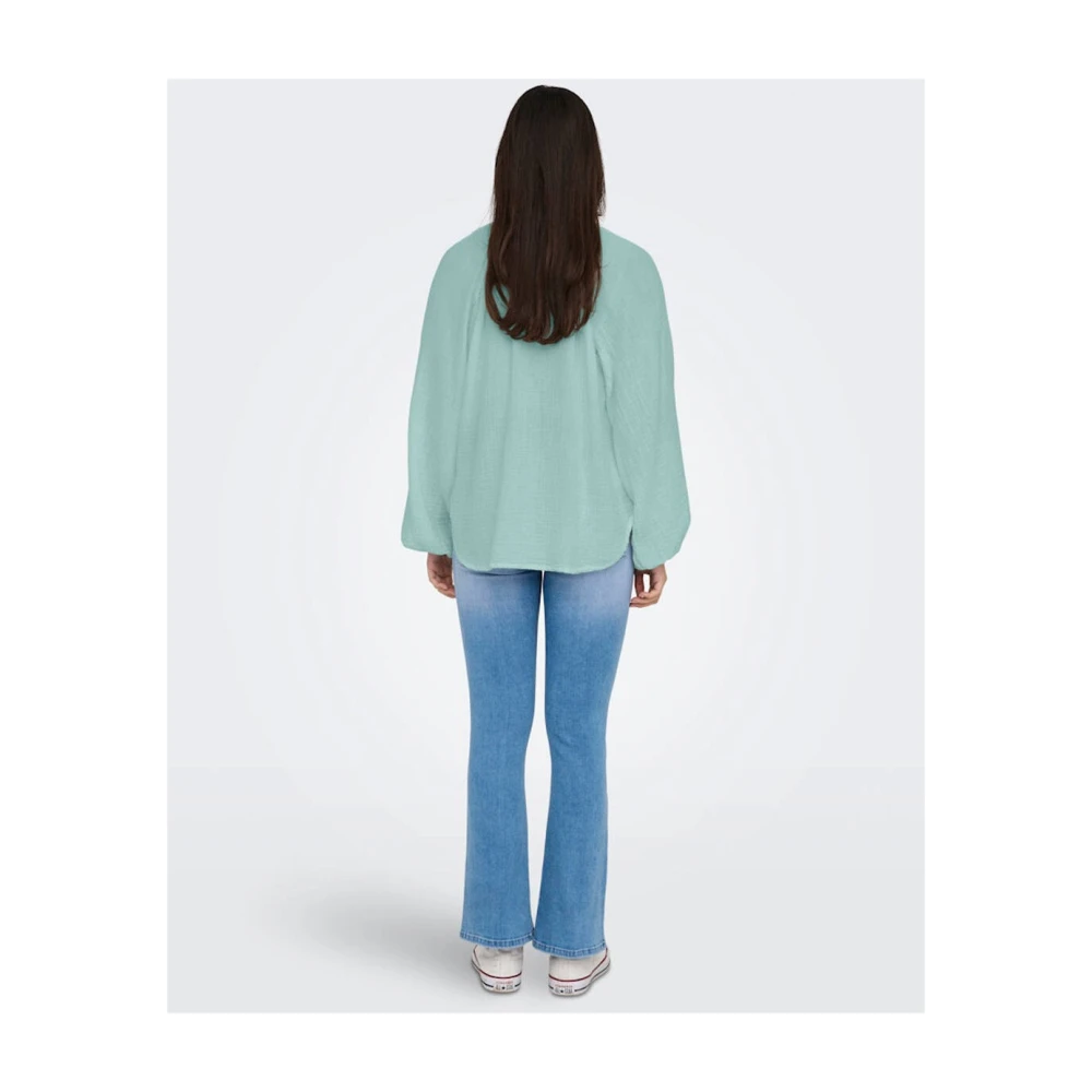 Only V-Hals Blouse Lange Mouw Green Dames