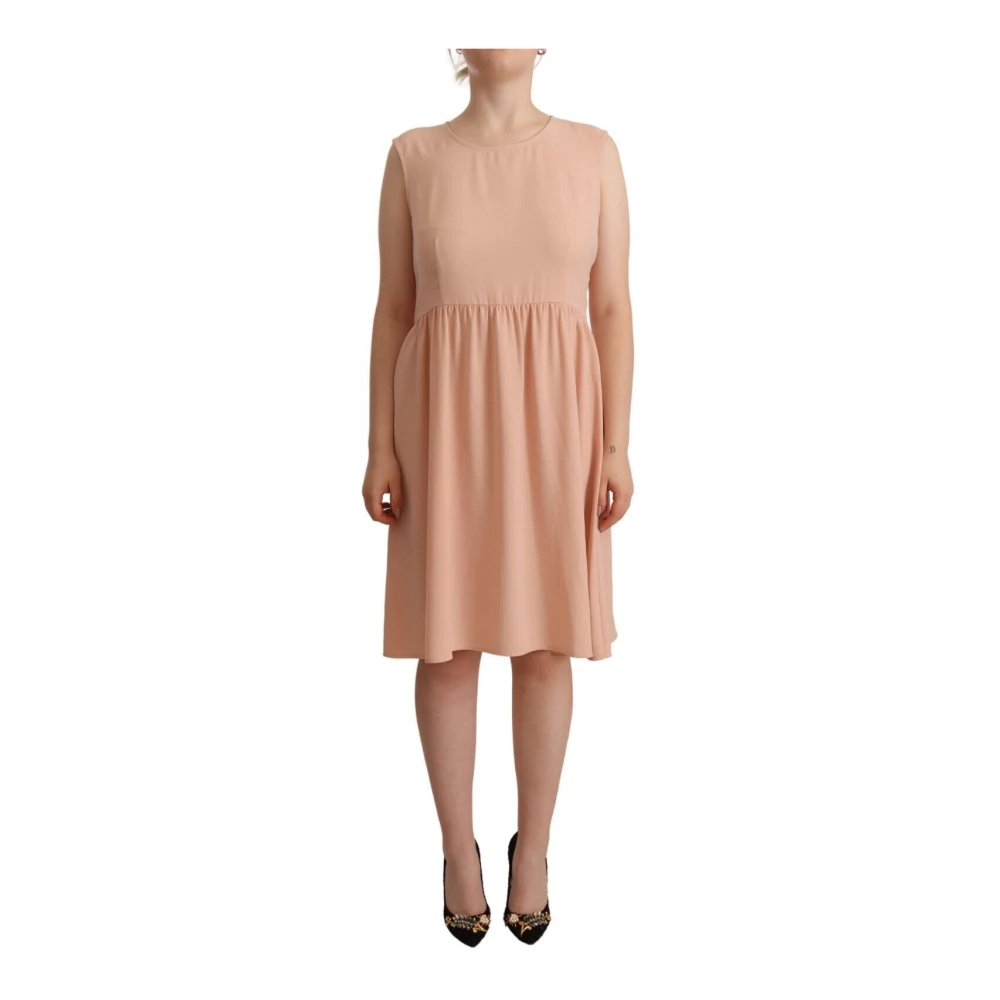 Twinset Women's Beige Elegant Sleeveless Shift Dress
