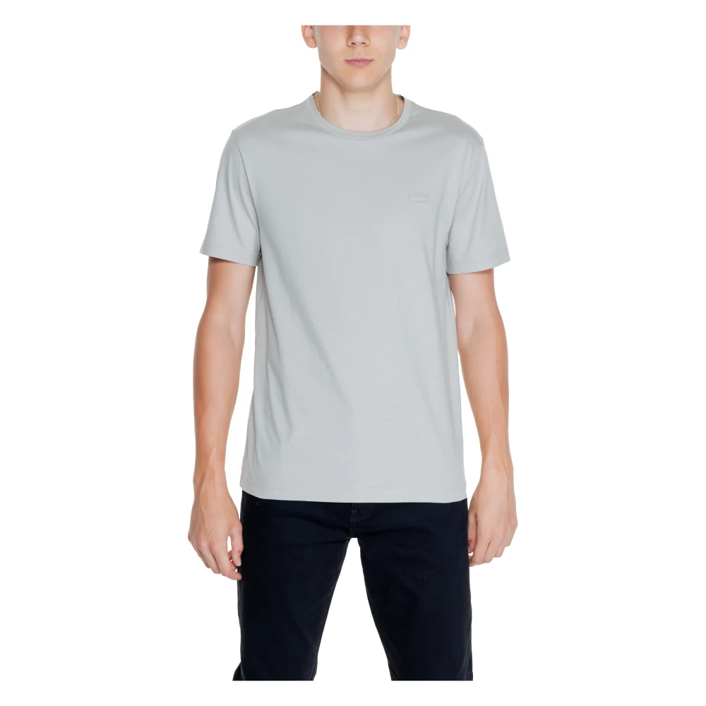 Calvin Klein Katoenen Heren T-shirt Polo Collectie Gray Heren