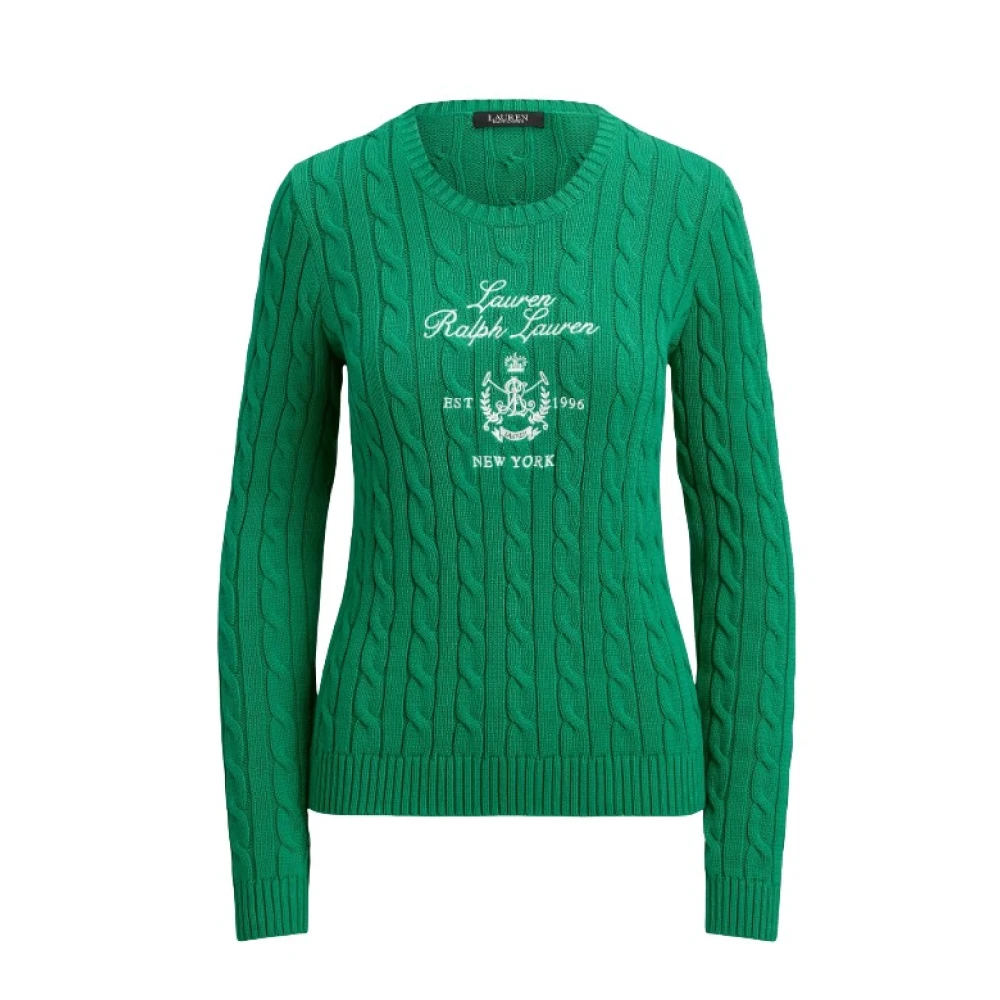 Ralph Lauren Women's Green Round-Neck Knitwear, L, Rinett Knit Jumper