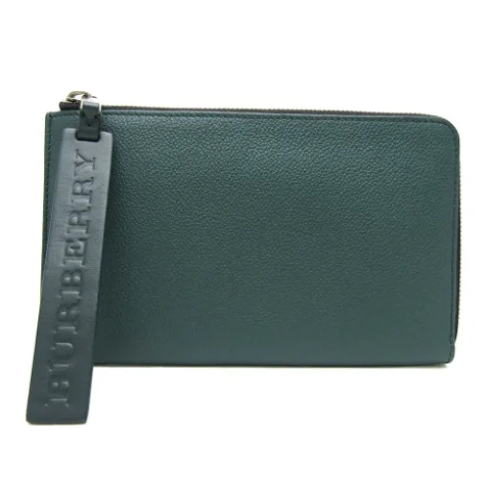 Burberry Vintage Pre-owned Leather clutches Green Heren