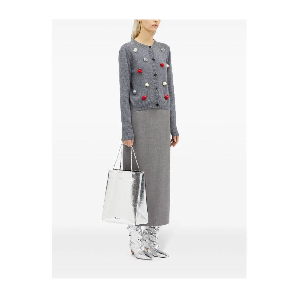 Msgm Grijze Geplooide Rok Gray Dames