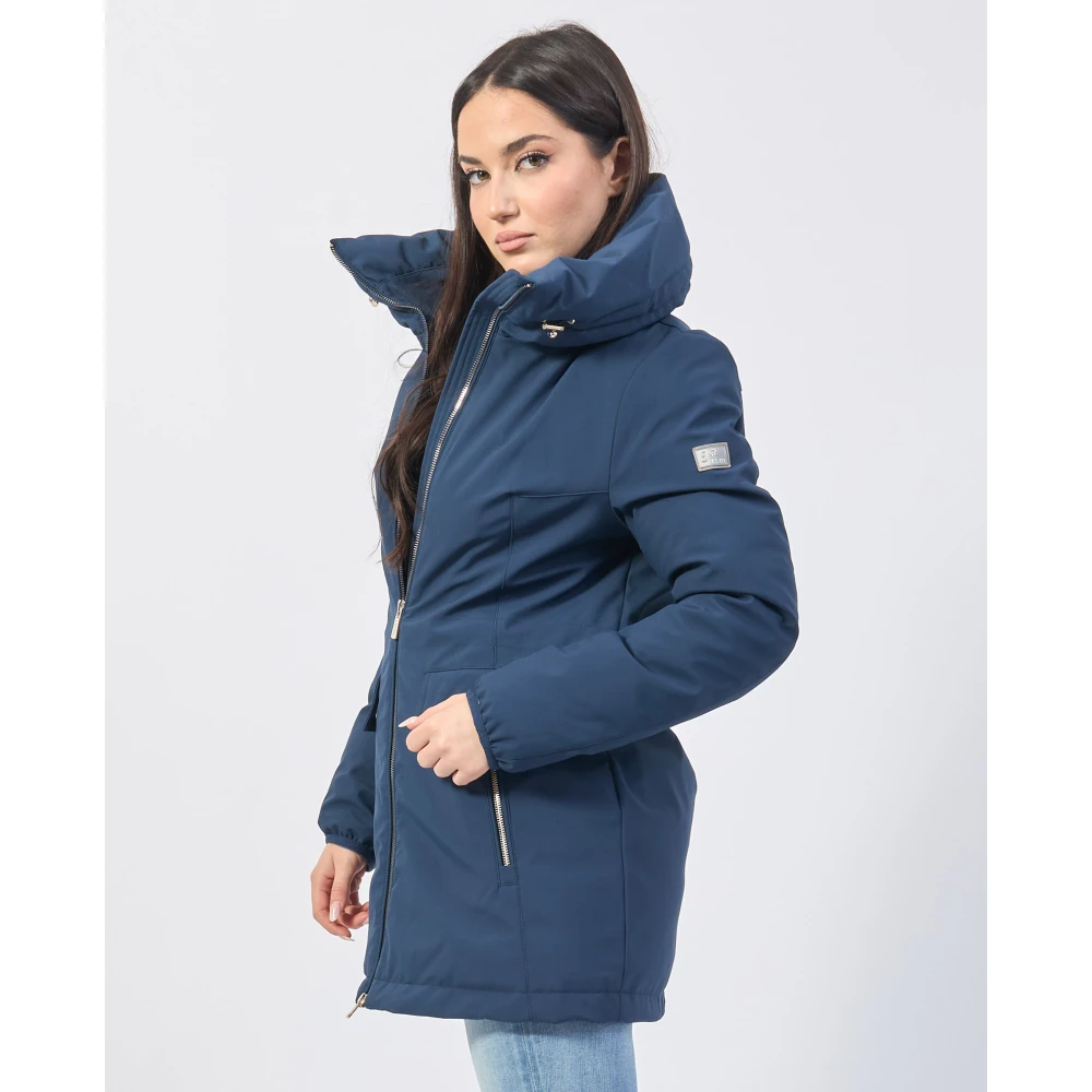 YES ZEE Blauwe Softshell Damesjas met Hoge Kraag Blue Dames