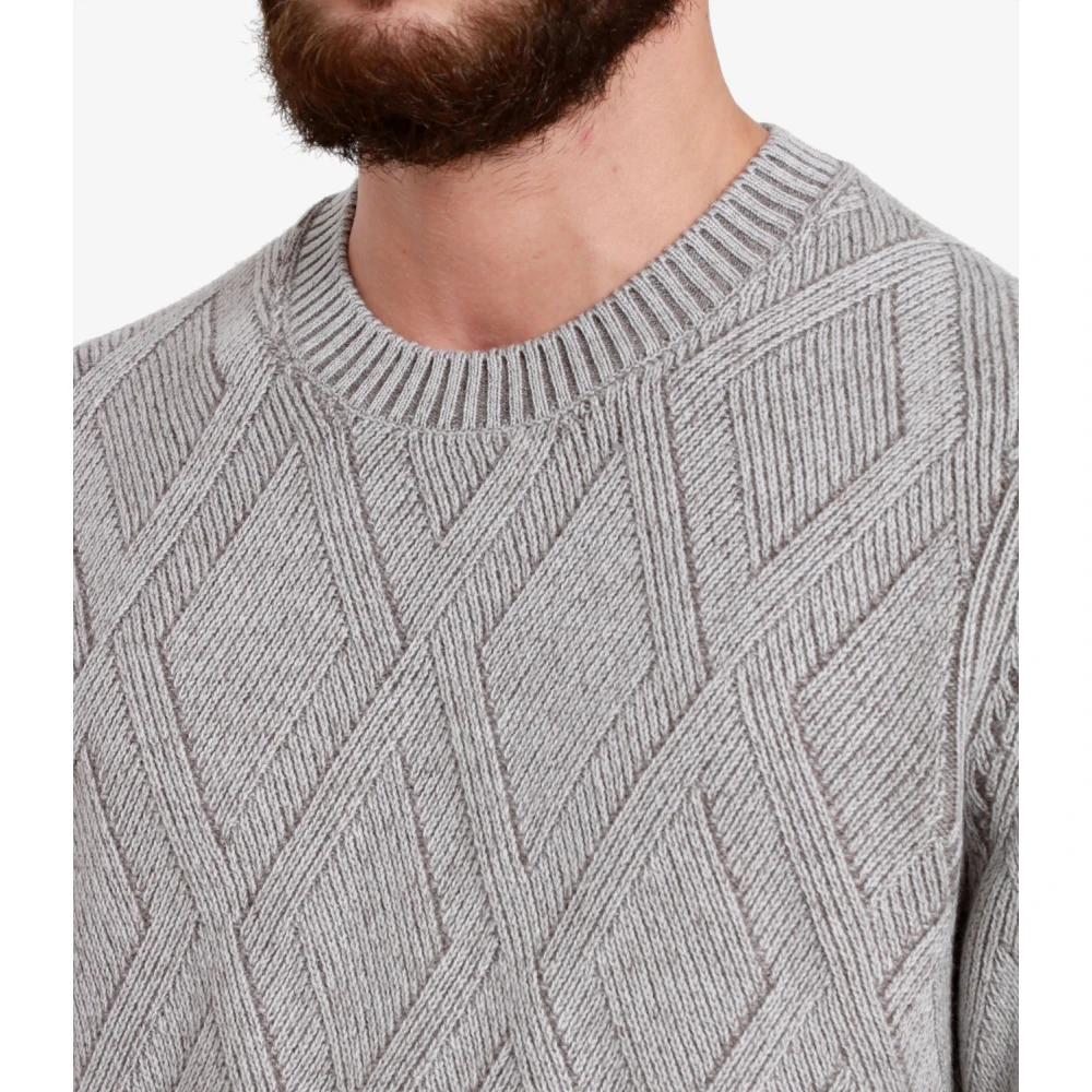 Gran Sasso Kasjmiermix Rhombus Links Trui Gray Heren