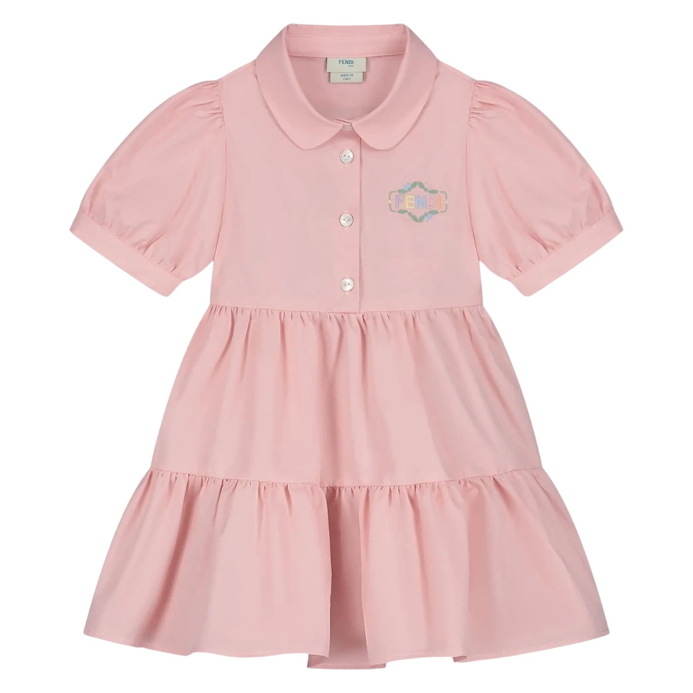 Fendi Girls Pink Cotton Shirt Dress