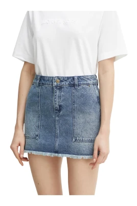 Frayed Denim Mini Skirt