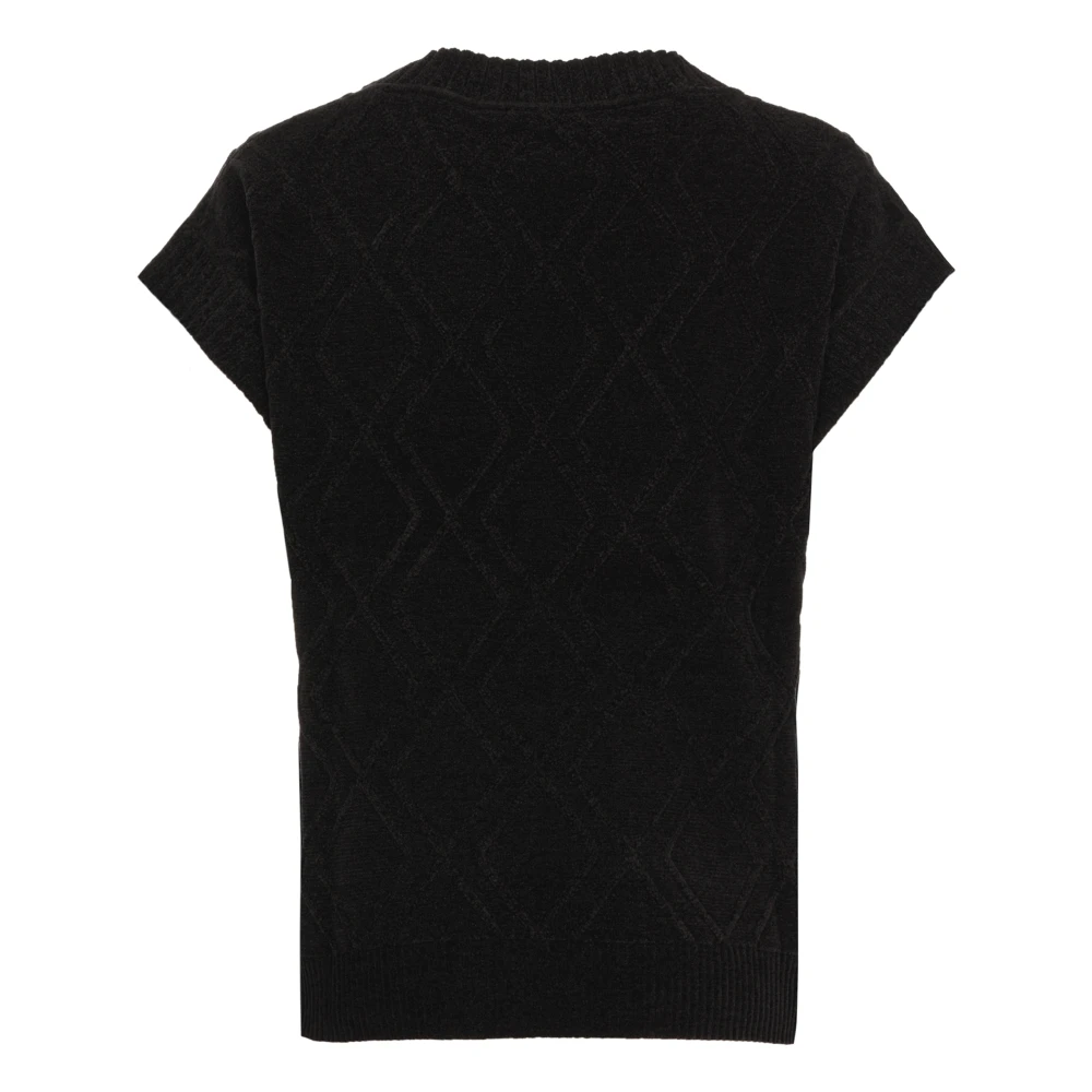 RRD Geometrisch Patroon Fluweel Trui Vrouw Black Dames