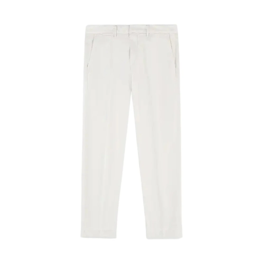 Fay Men's Beige Slim Fit Stretch Poplin Trousers - Slim-Fit Trousers - W34 - Trousers