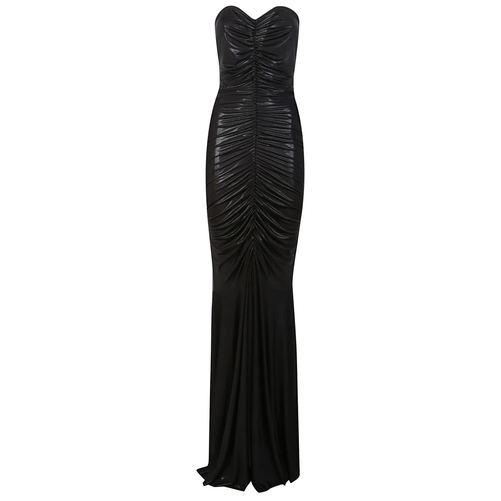 Norma Kamali Gerimpelde Voorkant Sishtail Jurk Black Dames