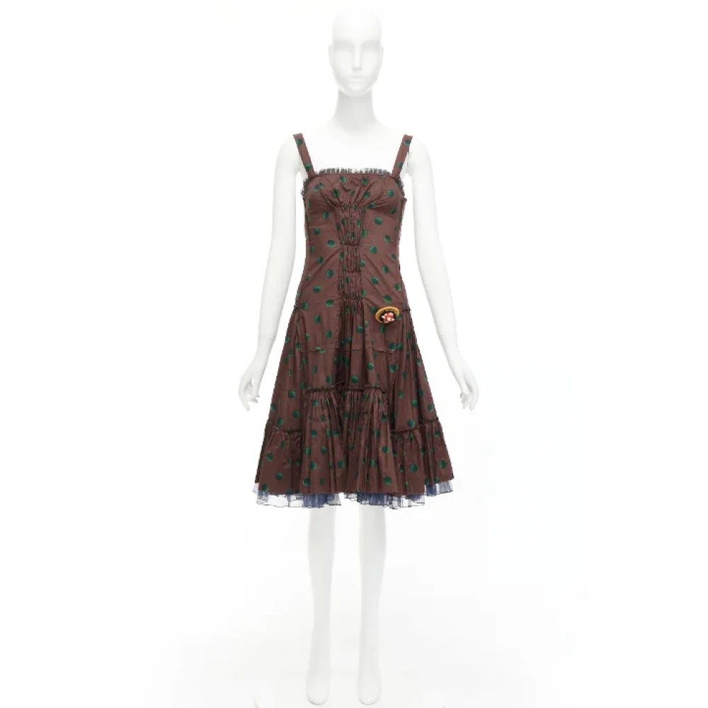 Prada Vintage Pre-owned Cotton dresses Multicolor Dames
