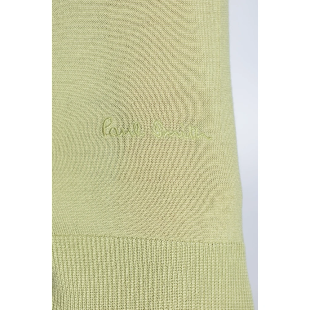 Paul Smith Wollen Polo Trui Green Heren
