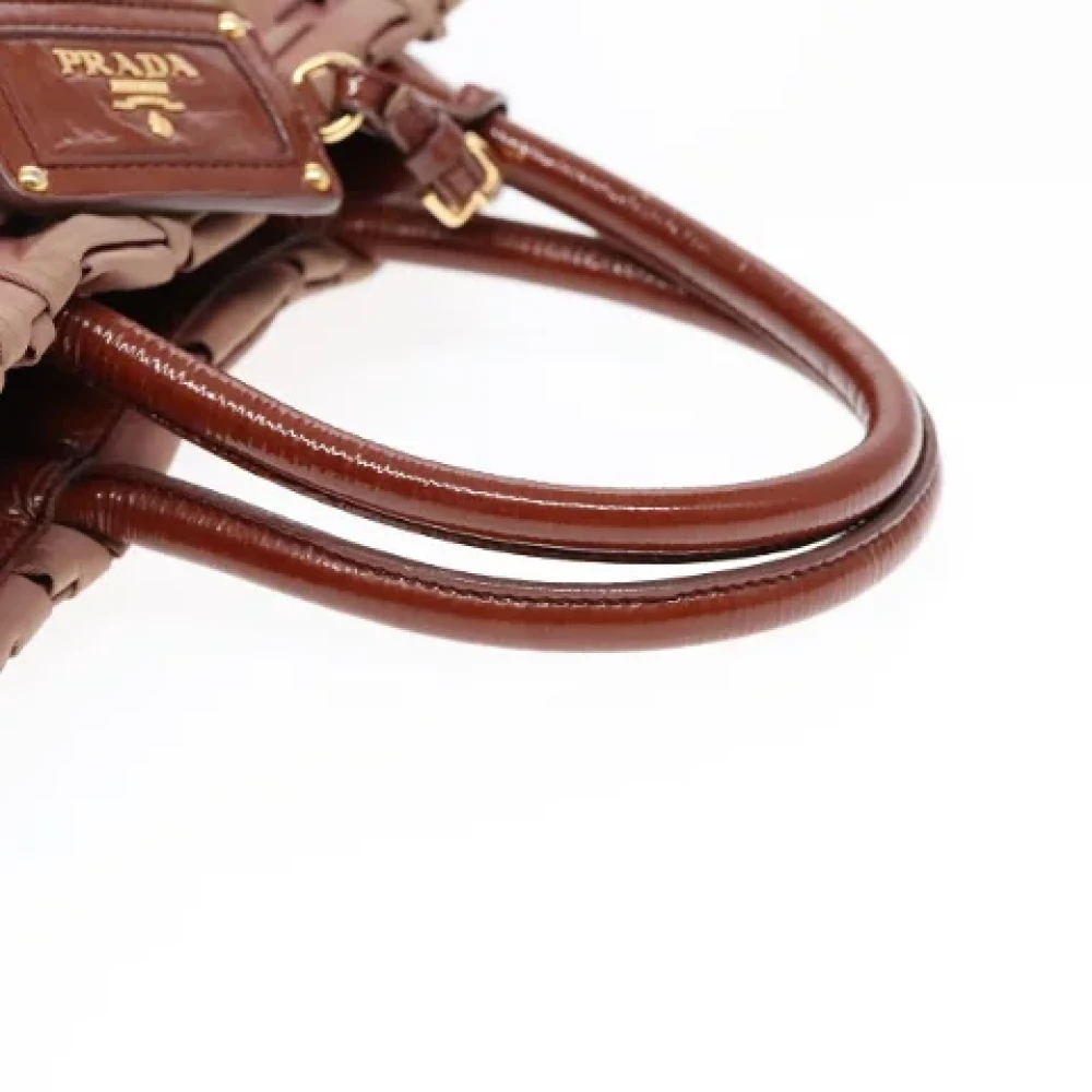 Prada Vintage Pre-owned Nylon handbags Brown Dames
