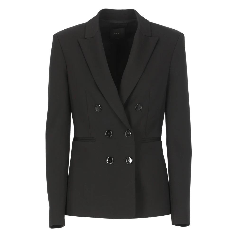 Pinko Zwarte double-breasted blazer voor vrouwen Black Dames