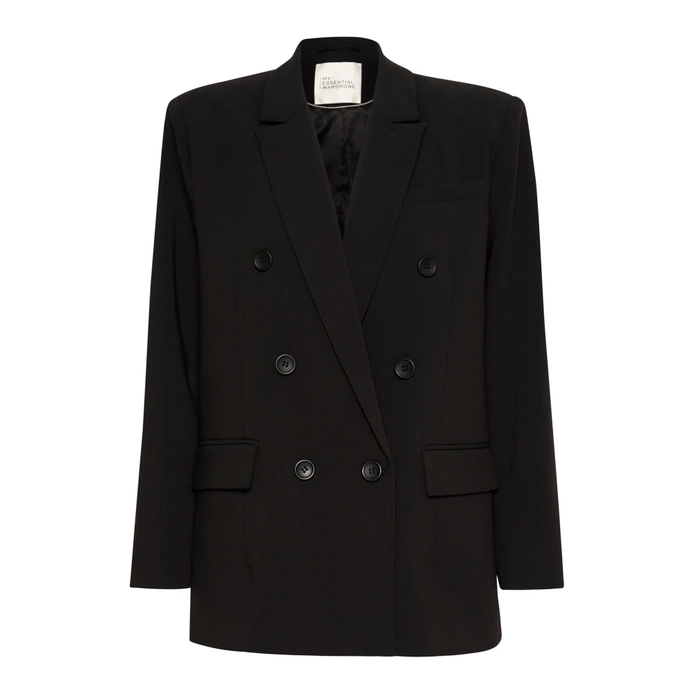 My Essential Wardrobe Klassieke Zwarte Blazer met Schoudervullingen Black Dames