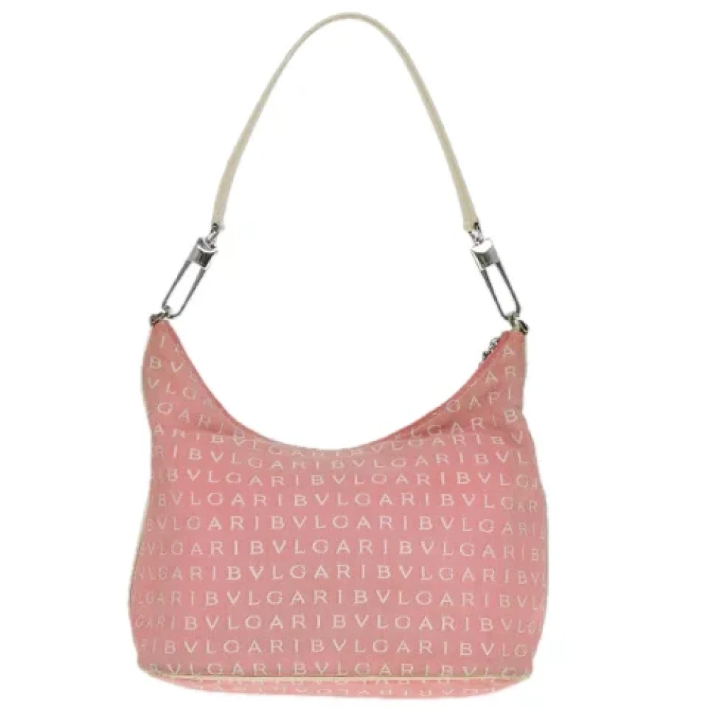 Bvlgari Vintage Pre-owned Canvas shoulder-bags Pink Dames