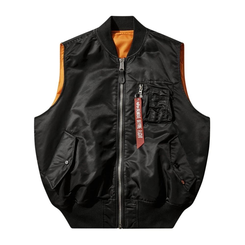 Alpha Industries Uomo Nero Men S Ma-1 Heritage Vest - Immagine 3