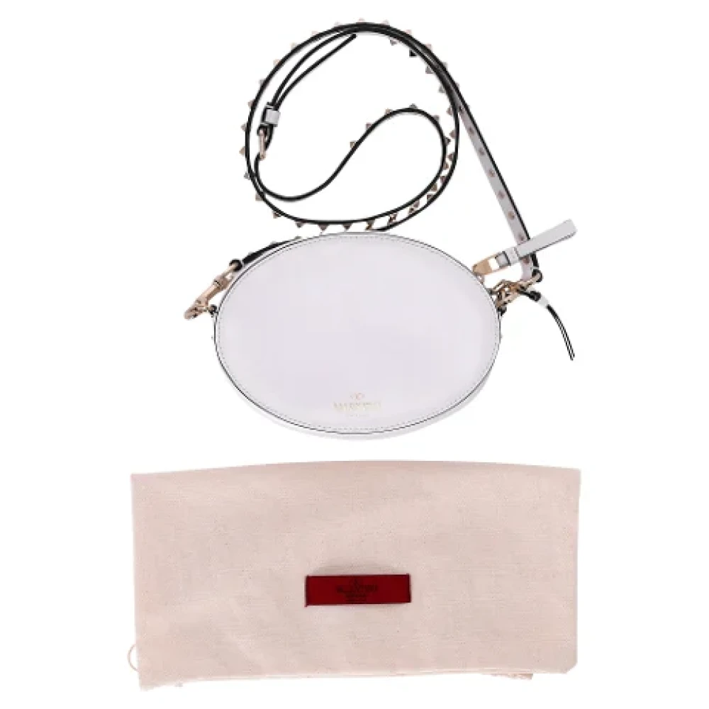 Valentino Vintage Pre-owned Leather crossbody-bags Beige Dames