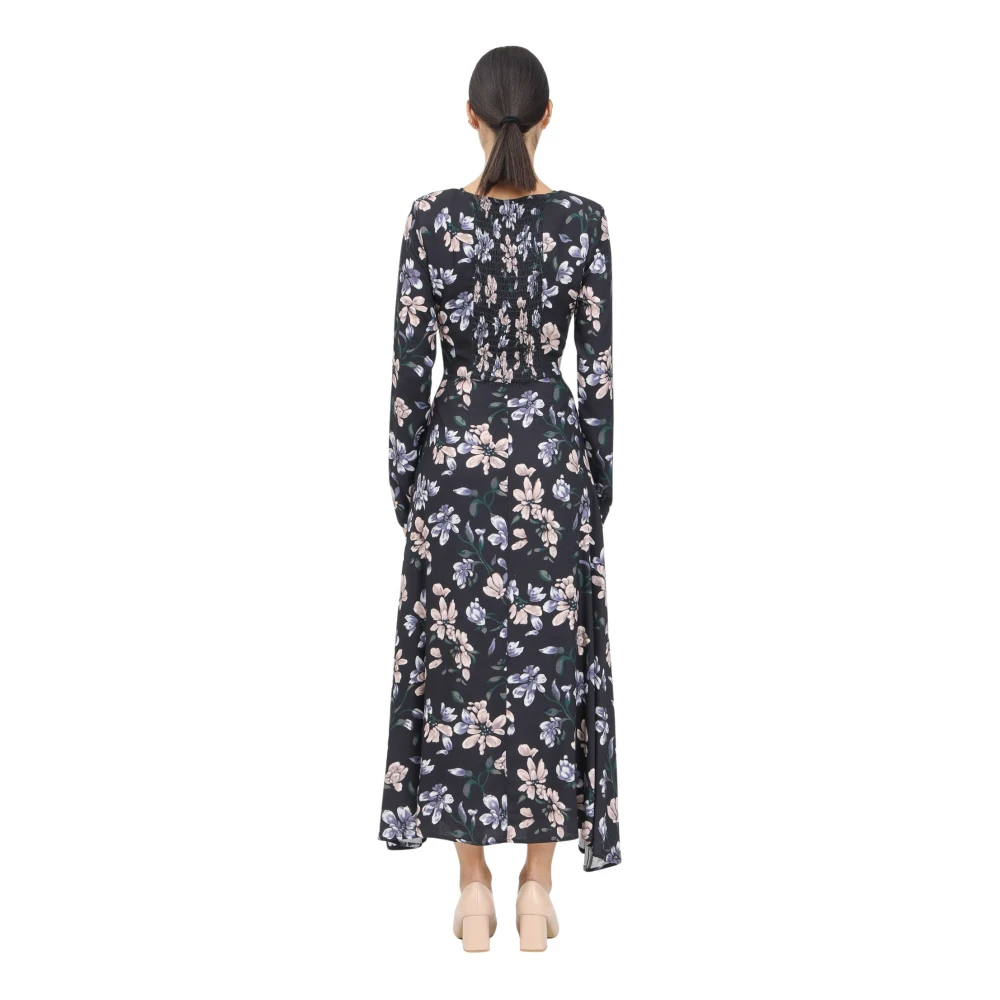 Mar De Margaritas Bloemen Midi Jurk met Delicaat Ontwerp Blue Dames