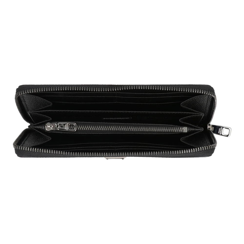 Dolce & Gabbana Portemonnee met rits en Dauphine-print Black Heren