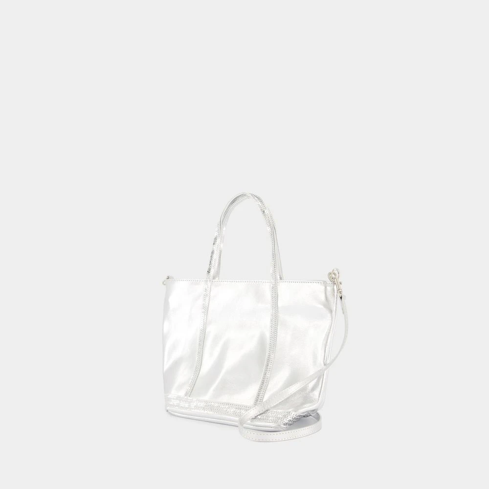 Vanessa Bruno Zilveren Leren Shopper Tas met Glitterhandvatten Gray Dames