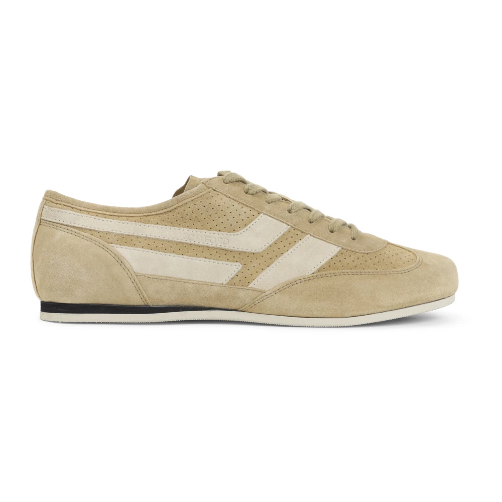 Tom Ford Perforated Suede Brook Sneaker Heren Schoenen Beige