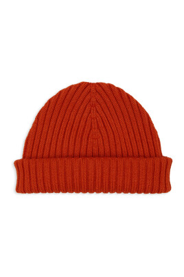 unisex-ensfarvet-orange-ribbet-og-hue