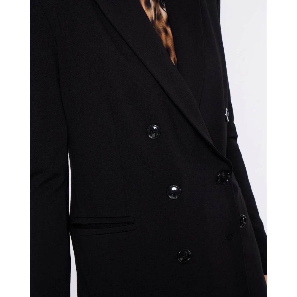Silvian Heach Getailleerde dubbelrijige blazer klassieke revers Black Dames