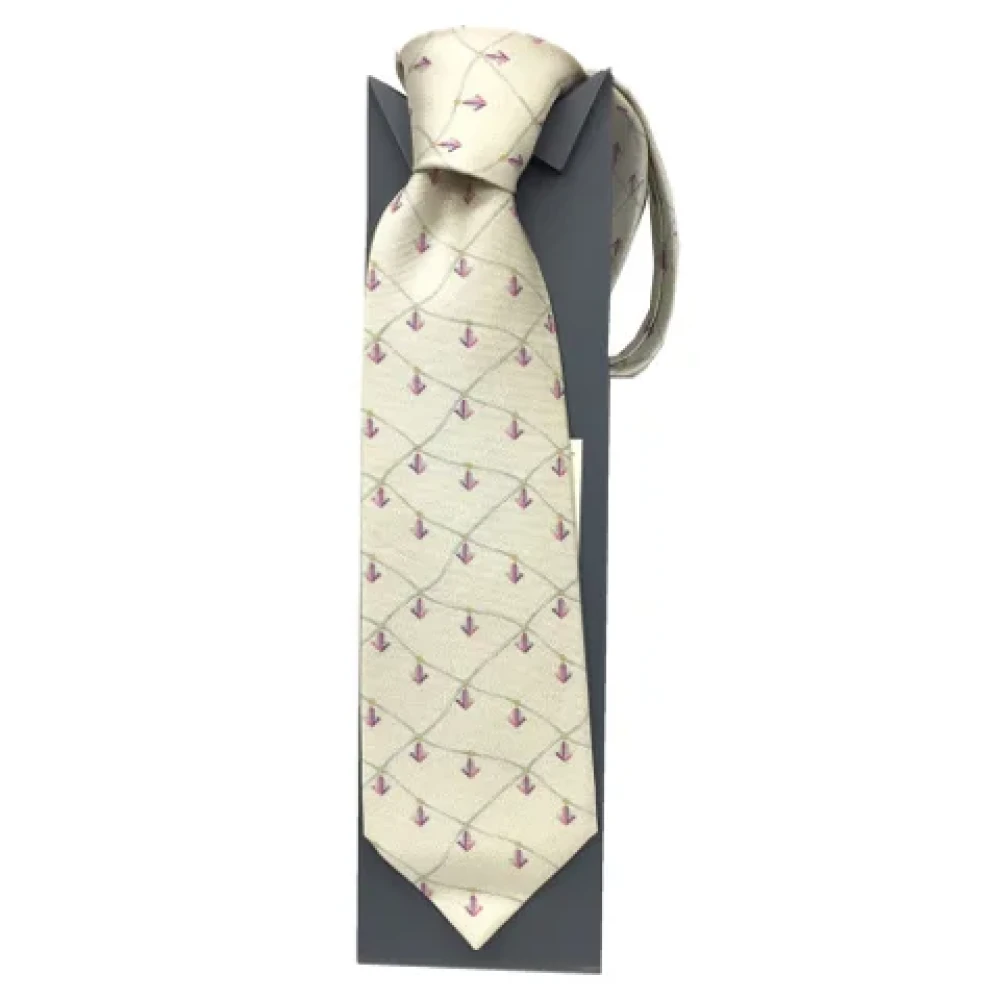 Bvlgari Vintage Pre-owned Silk home-office Beige Heren