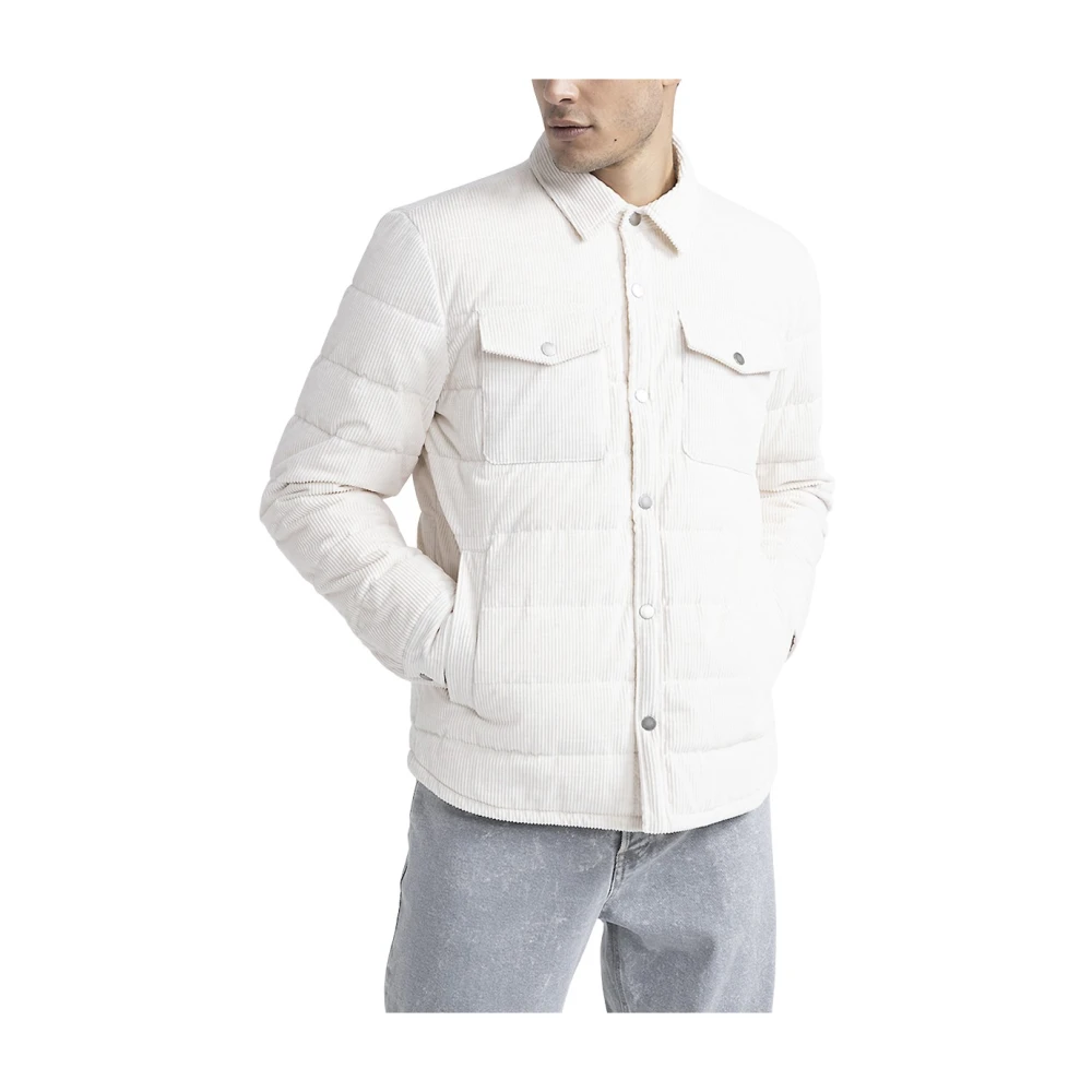 PESERICO Ganzendons en ribfluwelen overhemd Beige Heren