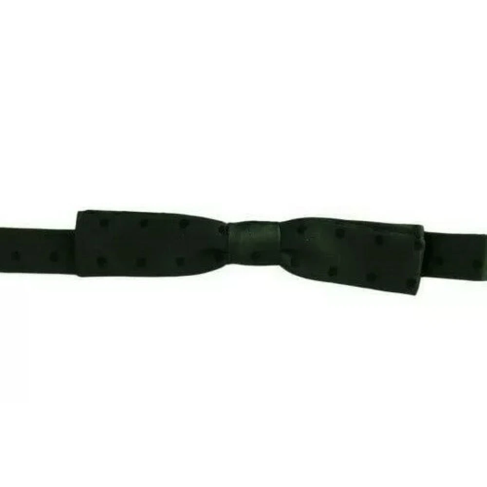 Dolce & Gabbana Men's Green Tied Silk Adjustable Neck Bow Tie