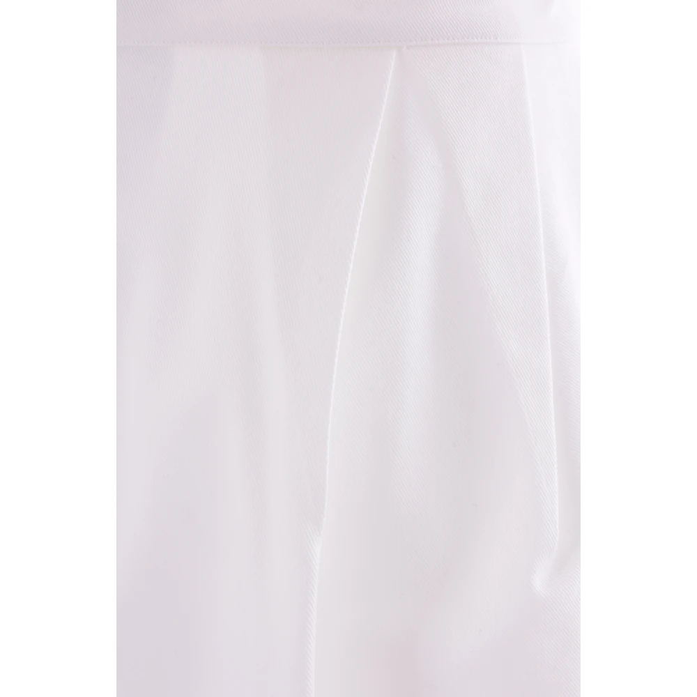 Max Mara Lange Alcade Gabardine Stretch Rok White Dames