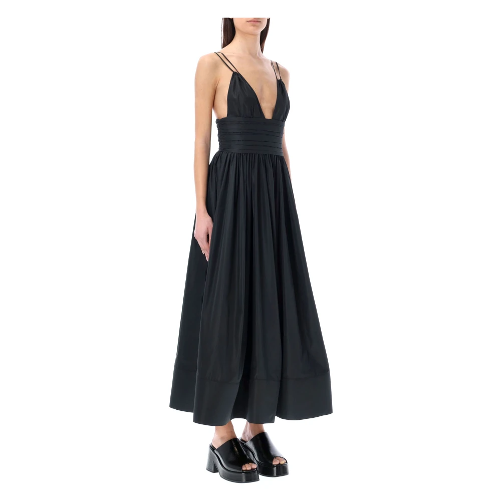 Philosophy di Lorenzo Serafini Zwarte Triangle Maxi Jurk Elegante Stijl Black Dames