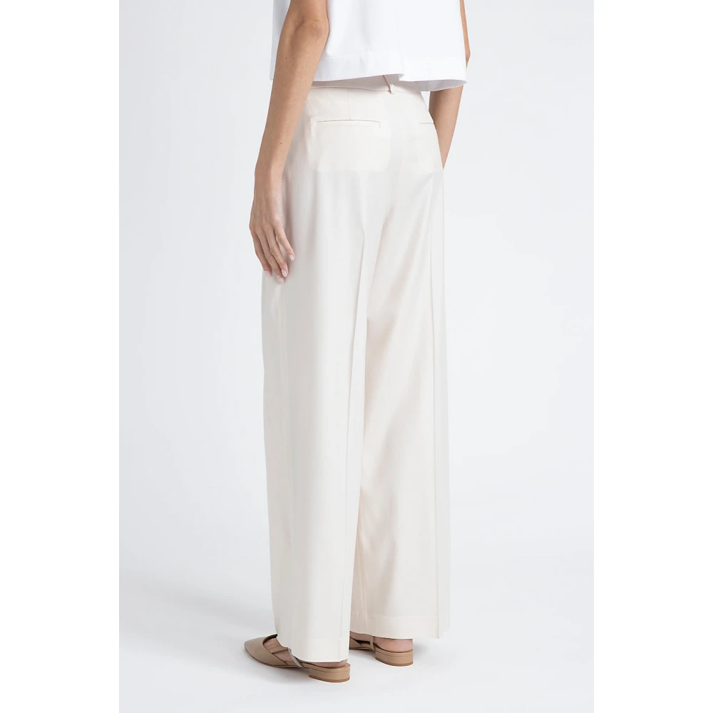 PESERICO Wijde keperbroek Beige Dames