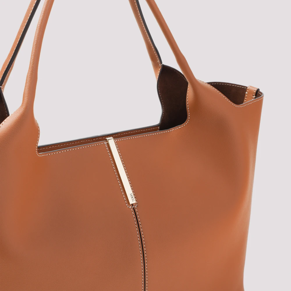 TOD'S Chique Nude Shopper Tas Brown Dames